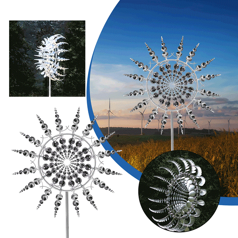 NOUVELLEZ MATAL MATAL METAL METAL MINET-LATER MOTEM Metal Wind Turners 3