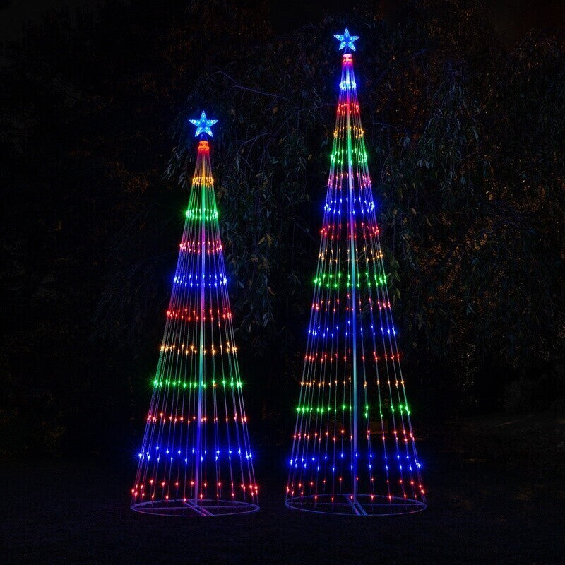 Noël – Spectacle lumineux animé multicolore à LED pour sapin de Noël en extérieur 3