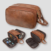 Mikaela | Trousse de toilette en cuir royal pour voyage