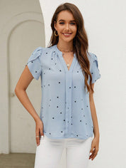 MILA | V-neck heart print top