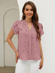 MILA | V-neck heart print top