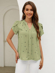 MILA | V-neck heart print top