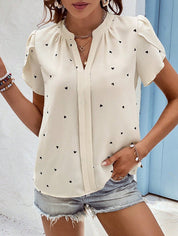 MILA | V-neck heart print top