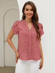 MILA | V-neck heart print top