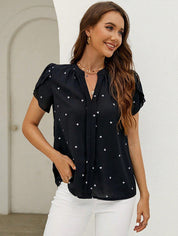 MILA | V-neck heart print top