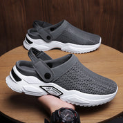 Unisex utendørs sandaler med sklisikker såle, trendy avslappede mesh-sko med lukket tå