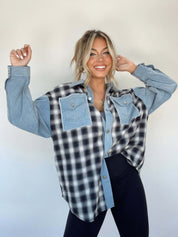 LILY | Stylish Retro Oversized Denim Shirt