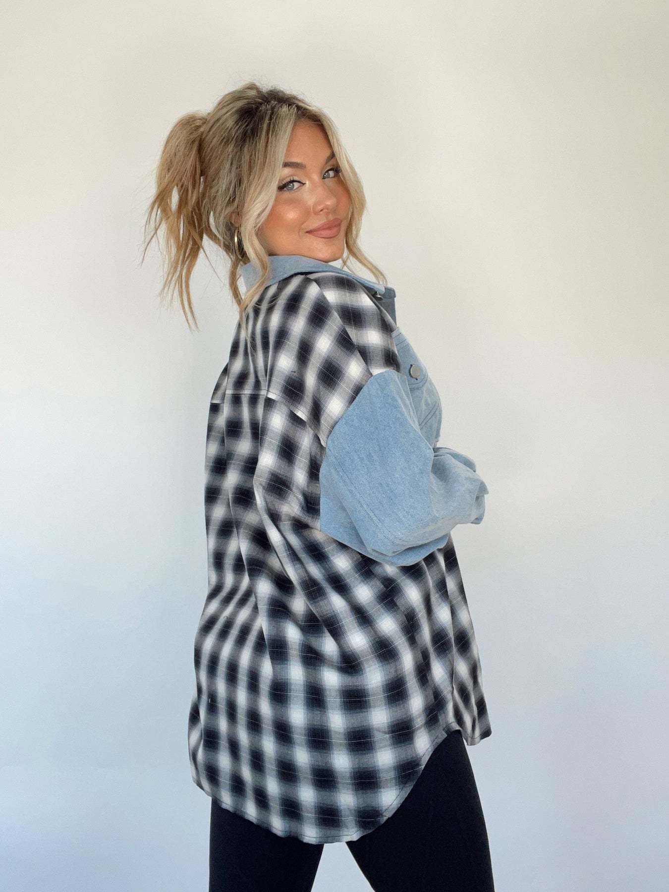 LILY | Stylish Retro Oversized Denim Shirt