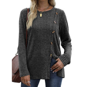 Keisha | Elegant and casual winter top with button placket for women