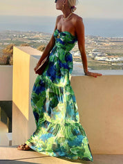 STEPHANIE | Elegant blomstrete maxi tube-kjole