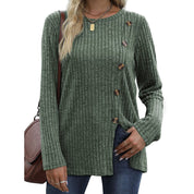 Keisha | Elegant and casual winter top with button placket for women