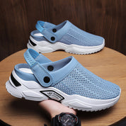 Unisex utendørs sandaler med sklisikker såle, trendy avslappede mesh-sko med lukket tå