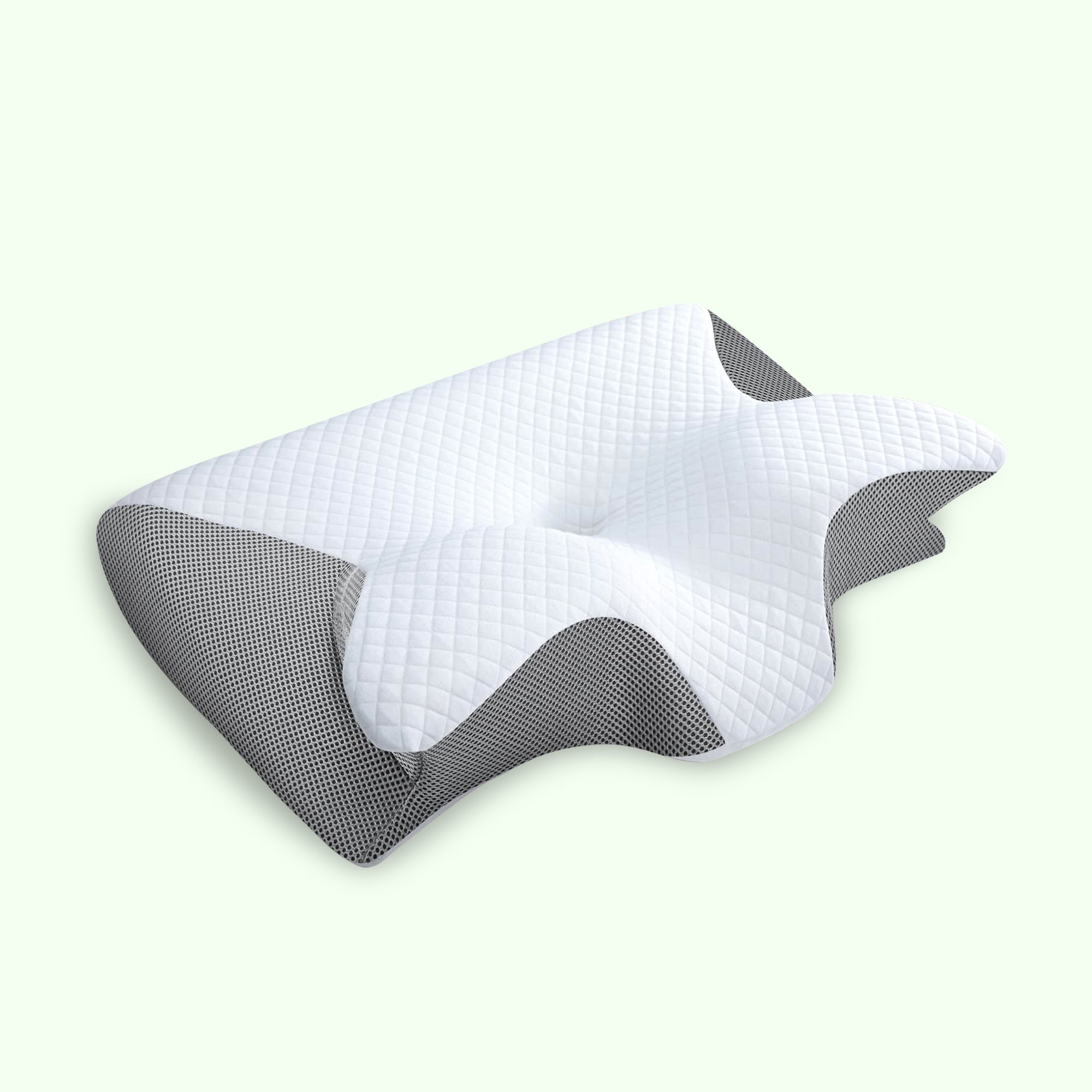 Oreiller cervical en mousse à mémoire de forme papillon avec accoudoirs pour dormeurs sur le côté et sur le dos 0