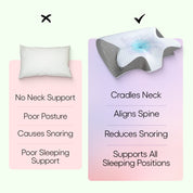 Oreiller cervical en mousse à mémoire de forme papillon avec accoudoirs pour dormeurs sur le côté et sur le dos 4