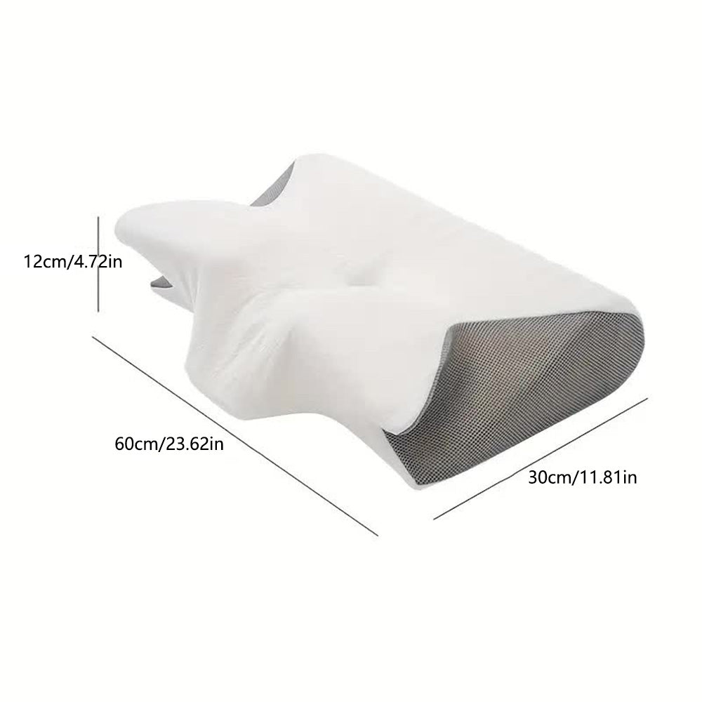 Oreiller cervical en mousse à mémoire de forme papillon avec accoudoirs pour dormeurs sur le côté et sur le dos 7