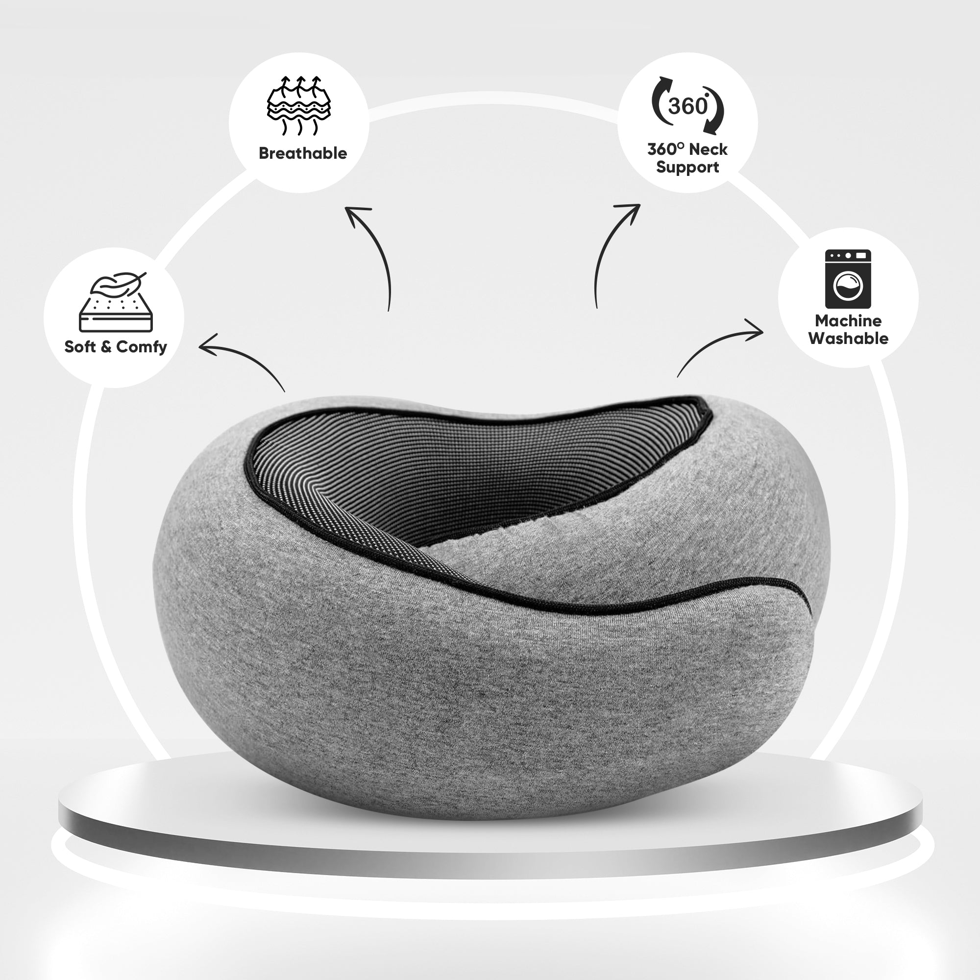 Oreiller de voyage pour le cou - Confortable et offrant un soutien complet - 1 acheté, 1 offert 1