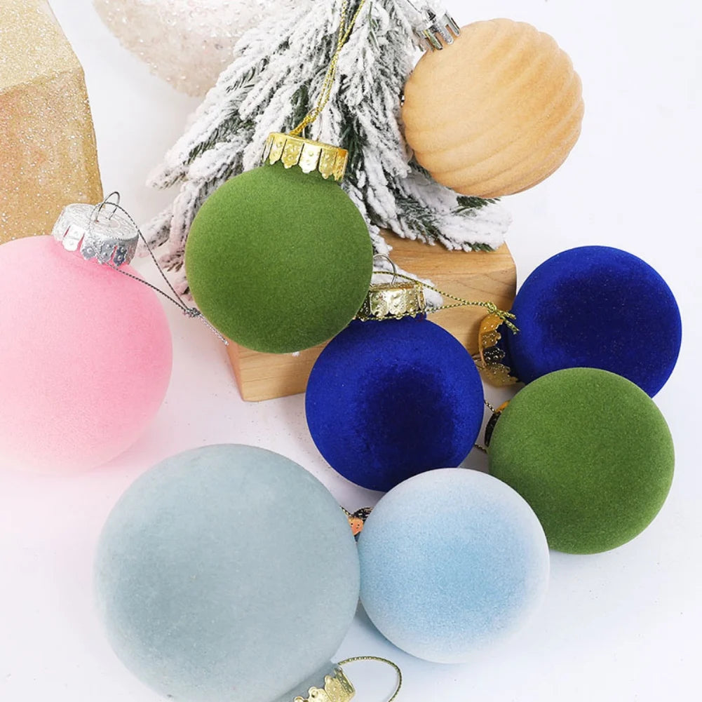 Ornements en velours | Boules de Noël floquées pour une décoration élégante 1