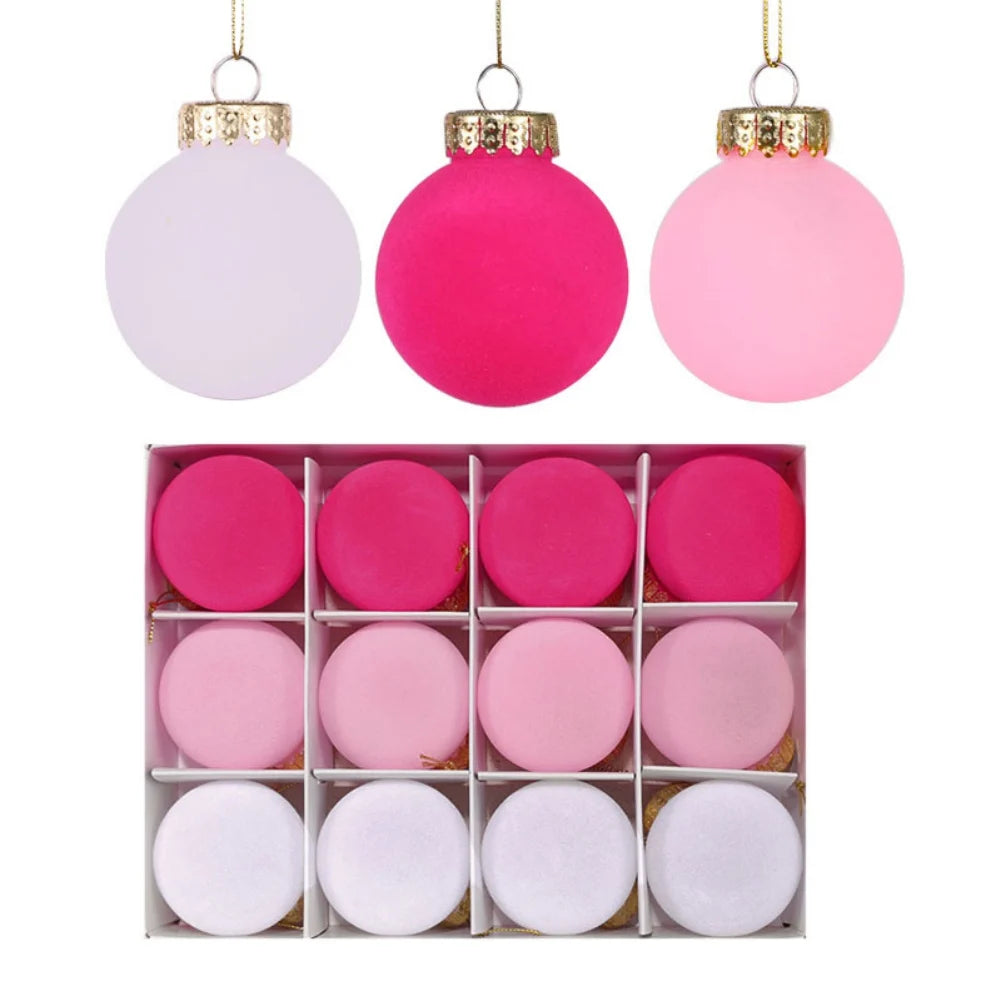 Ornements en velours | Boules de Noël floquées pour une décoration élégante 3