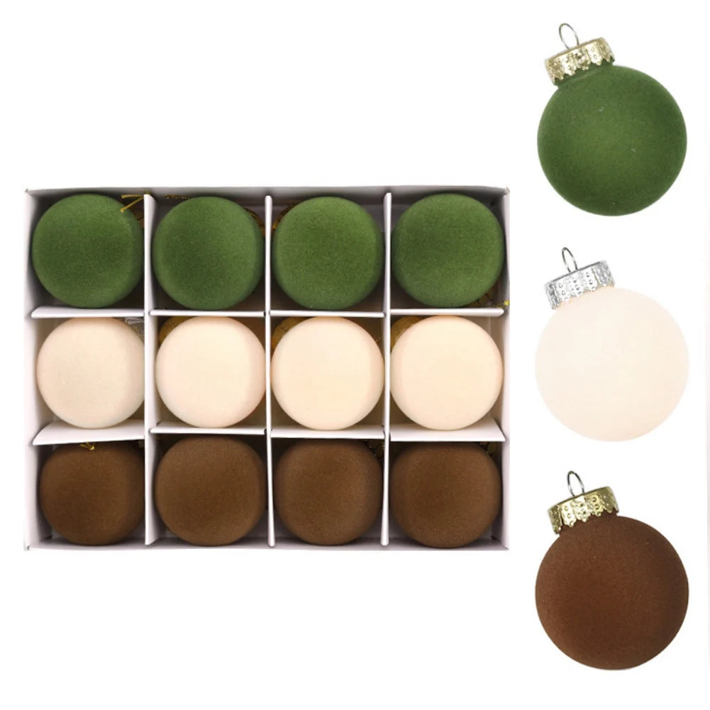 Ornements en velours | Boules de Noël floquées pour une décoration élégante 4