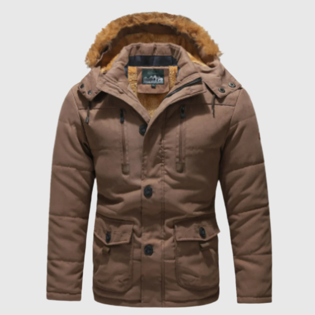 Parka d'hiver chaude à capuche pour homme | Fermeture éclair 3