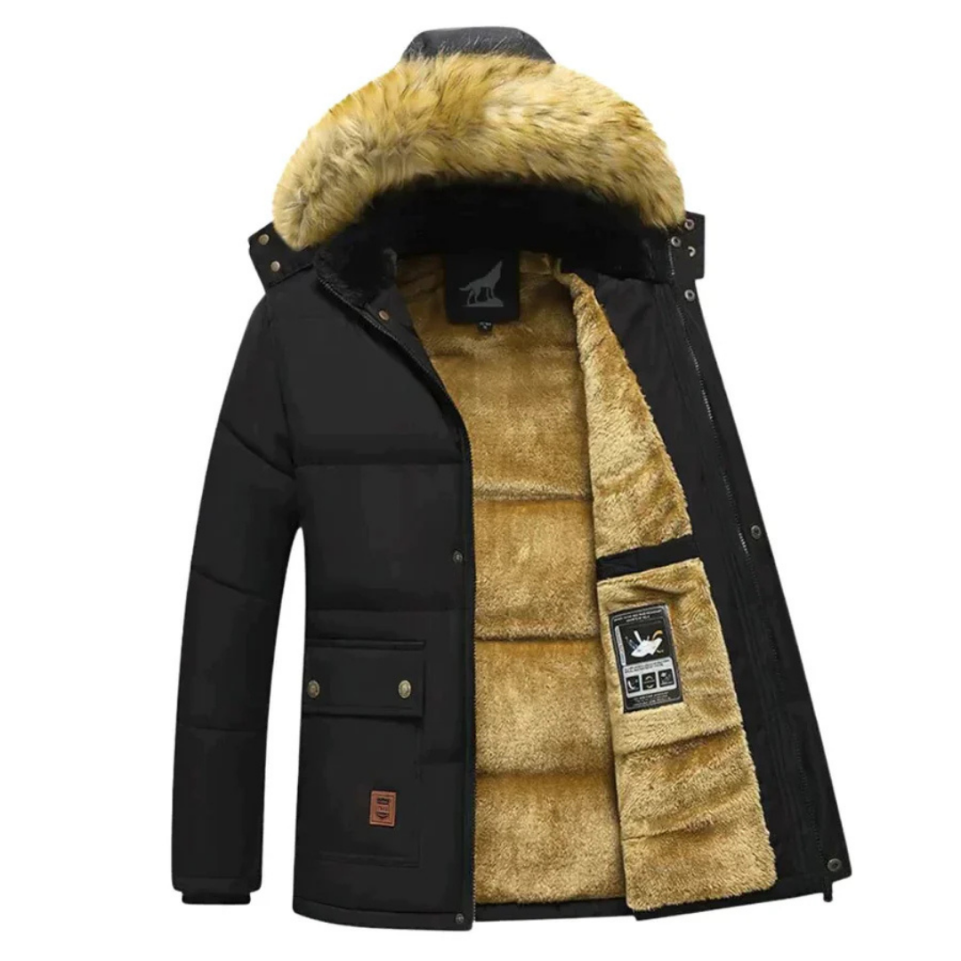 Parka d'hiver zippée et à capuche pour homme | Chaude 1