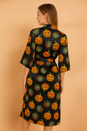 Peignoir d'Halloween pour femme | Costume pyjama citrouille 3