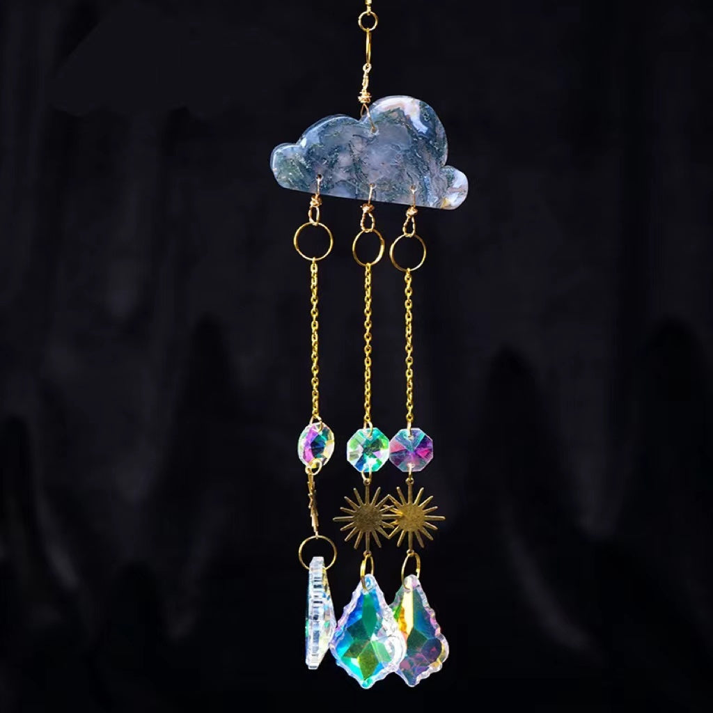 Pendentif carillon éolien attrape-soleil Crystal Sky, chaîne 3