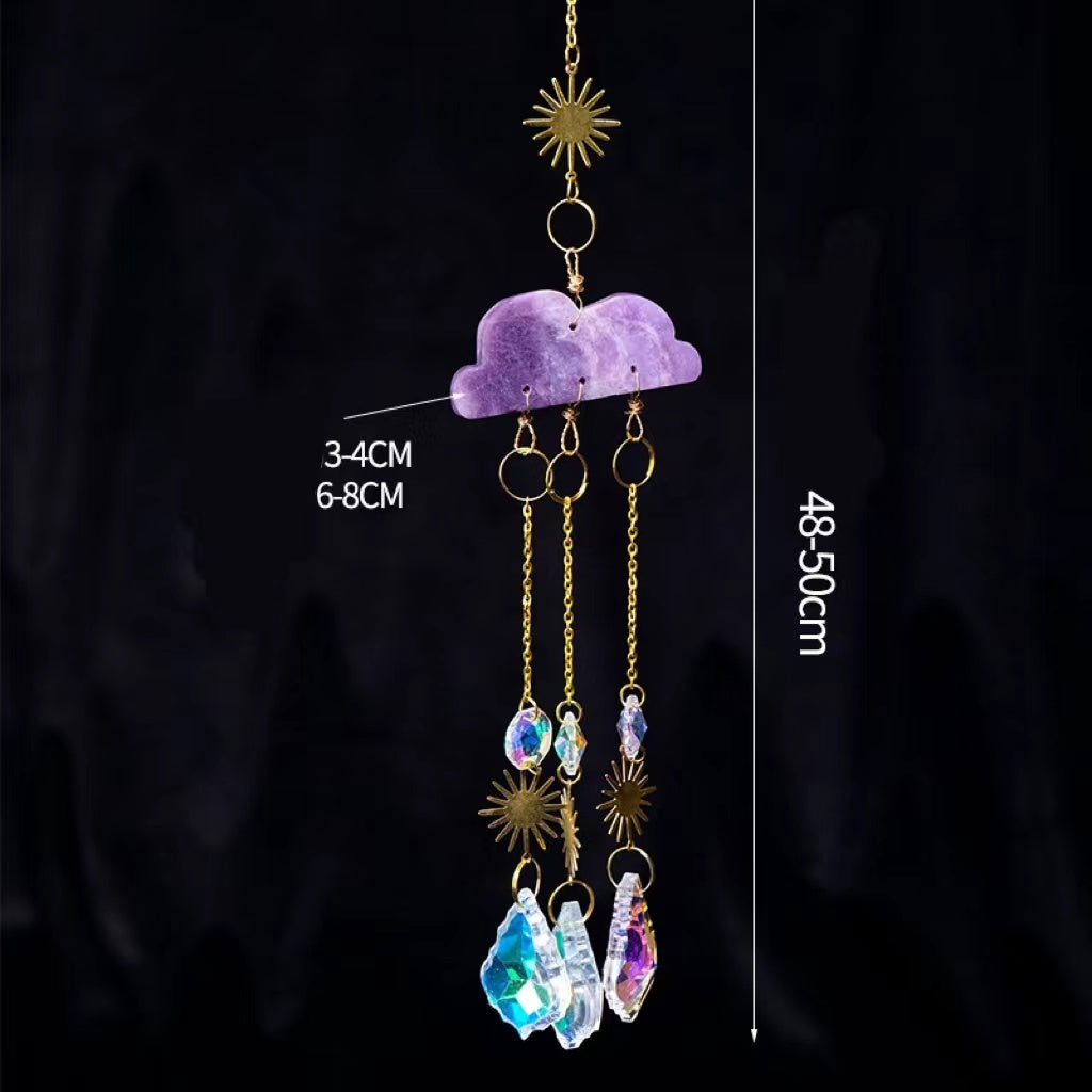 Pendentif carillon éolien attrape-soleil Crystal Sky, chaîne 5