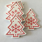 Pendentifs de Noël en bois naturel blanc/rouge en 5 parties 6