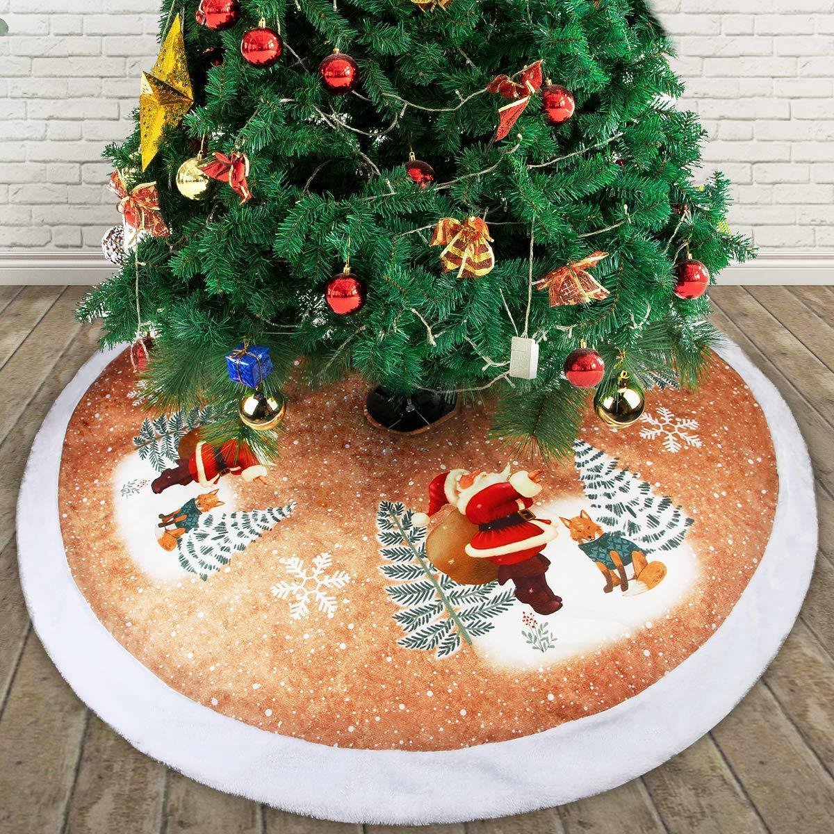 Pied de sapin de Noël, jupe de sapin, 98 cm, flanelle, motif vieil homme 0