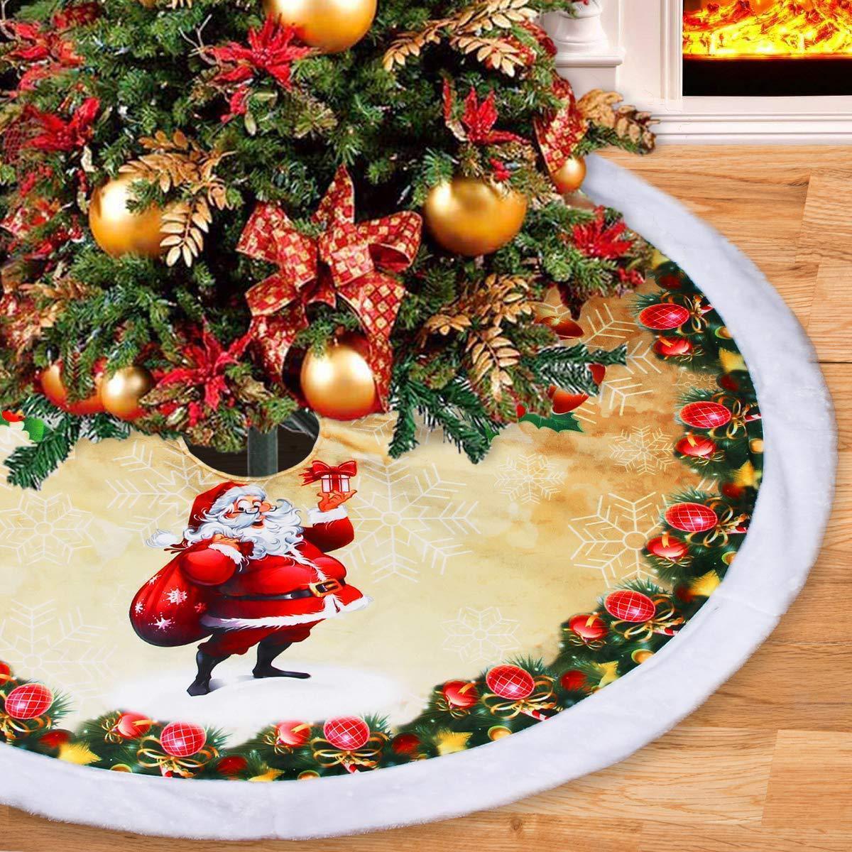 Pied de sapin de Noël, jupe de sapin, 98 cm, flanelle, motif vieil homme 2