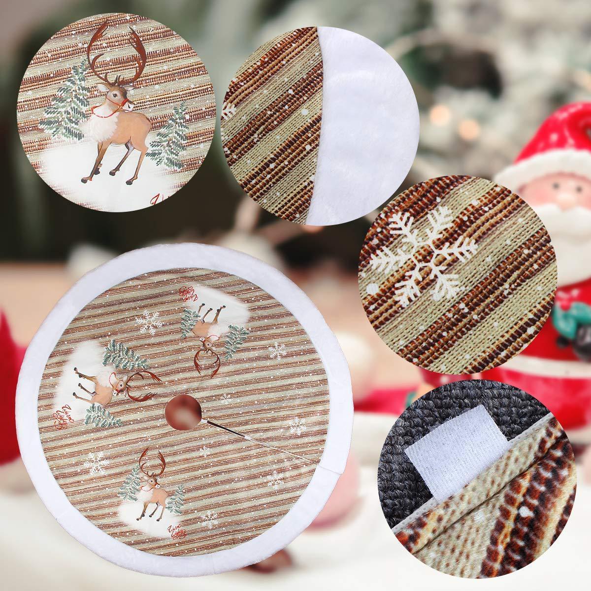 Pied de sapin de Noël, jupe de sapin, 98 cm, flanelle, motif vieil homme 4