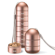 Pilulier portable en aluminium de 7 jours pour les voyages, pilulier à pilules 3
