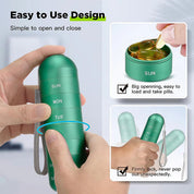 Pilulier portable en aluminium de 7 jours pour les voyages, pilulier à pilules 7