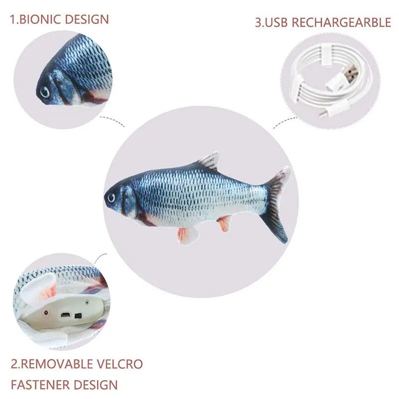 Poisson interactif pour chat rechargeable par USB 3