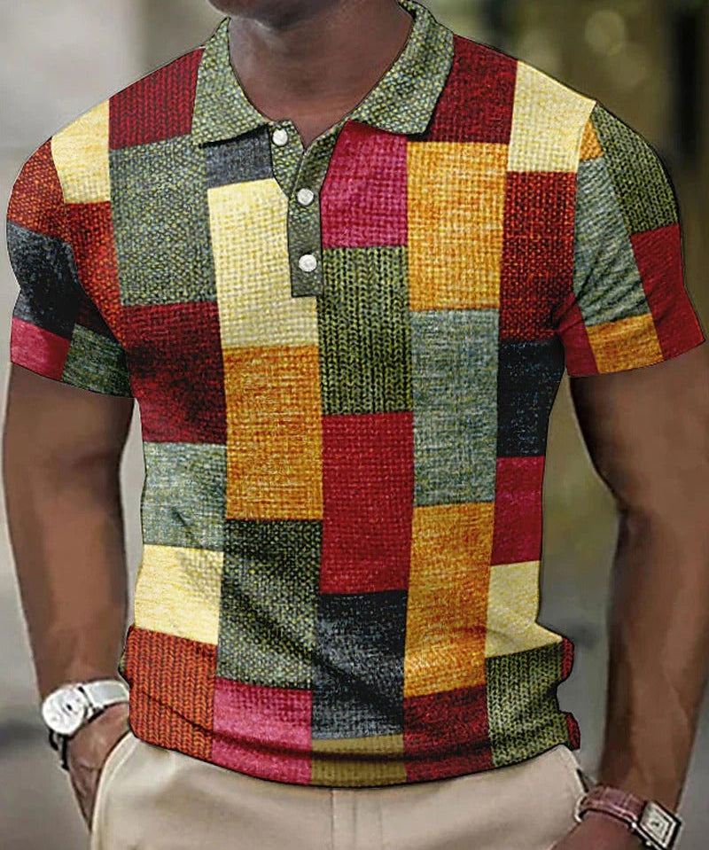 Polo pour hommes avec motif de grille - Ryan 0