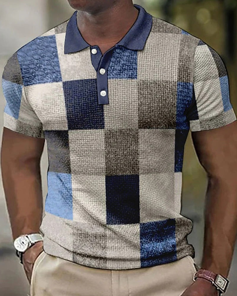 Polo pour hommes avec motif de grille - Ryan 2