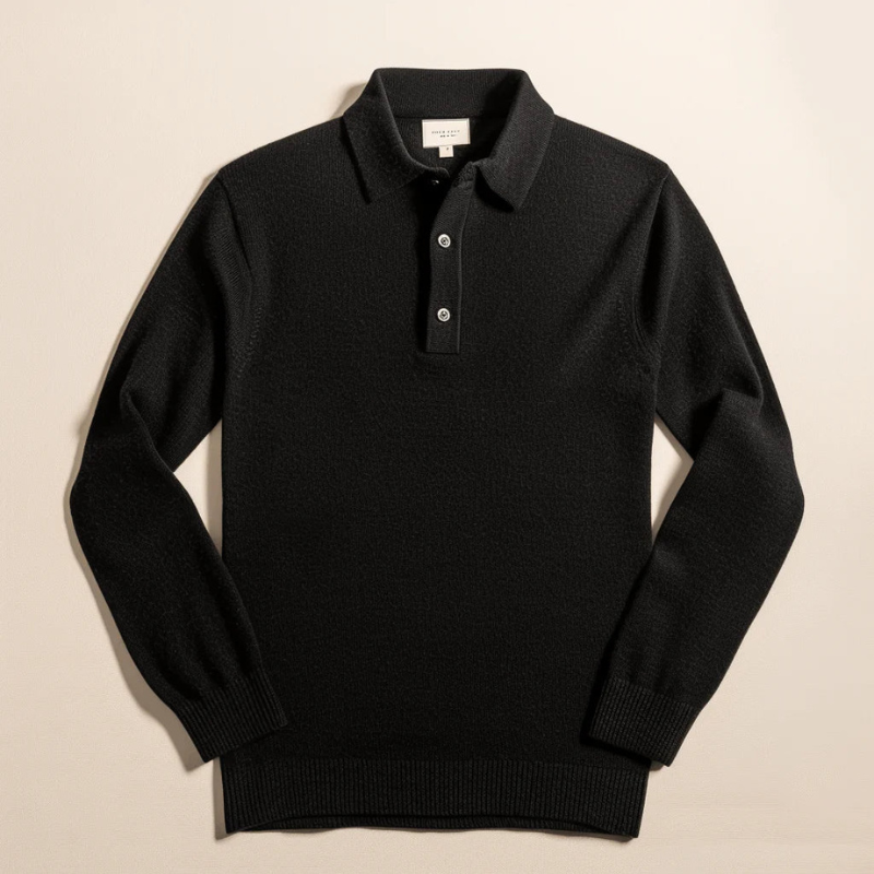 Pull à manches longues et demi-boutons pour homme | Confortable 0