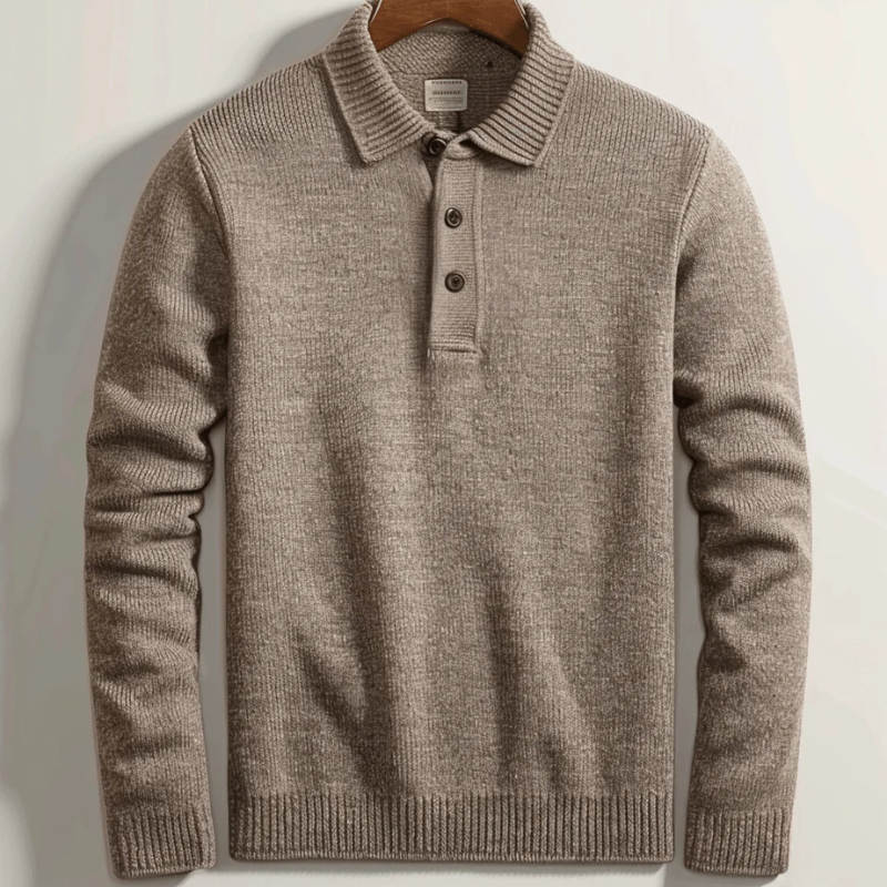 Pull à manches longues et demi-boutons pour homme | Confortable 1