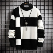 Pull chaud en tricot décontracté pour homme | Col ras du cou 1