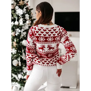 Pull de Noël chaud et douillet en maille pour femme 2