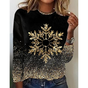 Pull de Noël classique pour femme, en maille noire confortable 0