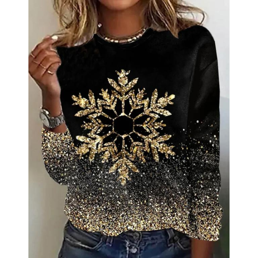 Pull de Noël classique pour femme, en maille noire confortable 1
