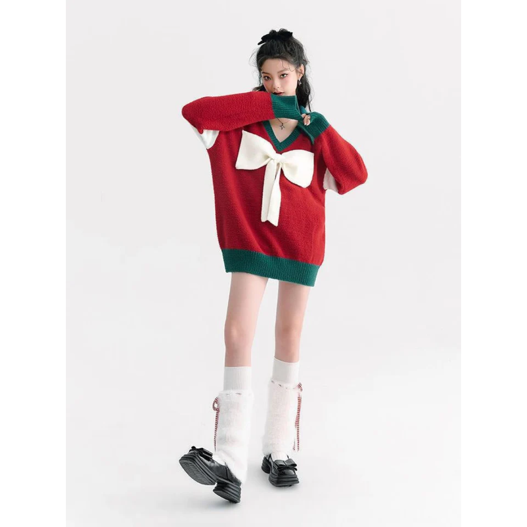 Pull de Noël douillet pour femme, mélange d'acrylique chaud 1