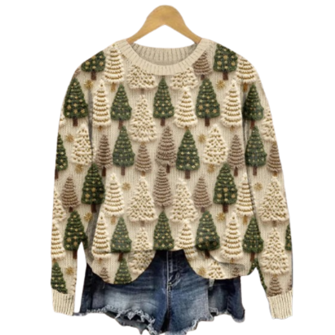 Pull de Noël en maille douce et chaude pour femme 1