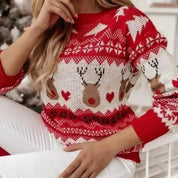 Pull de Noël festif en maille pour femme, tissu doux et confortable 0