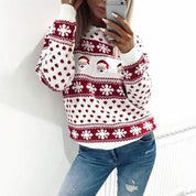 Pull de Noël festif pour femme, chaud, coupe ample, matière de haute qualité 1
