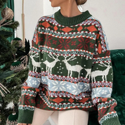 Pull de Noël oversize pour femme en tissu doux 1