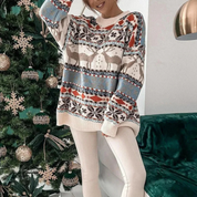 Pull de Noël oversize pour femme en tissu doux 2