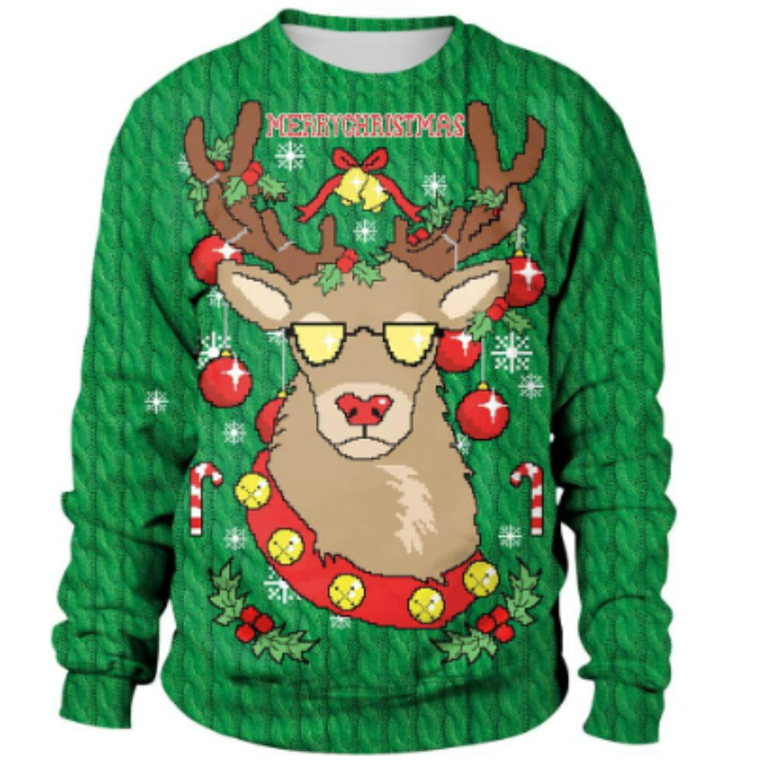 Pull de Noël unisexe oversize en maille chaude et confortable 3